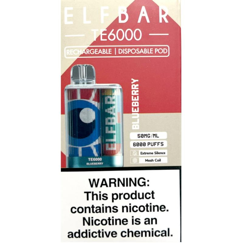 ELF BAR TE6000 – Blueberry | JUST VAPE NDIA | DISPOSSABLE VAPE 6000puff