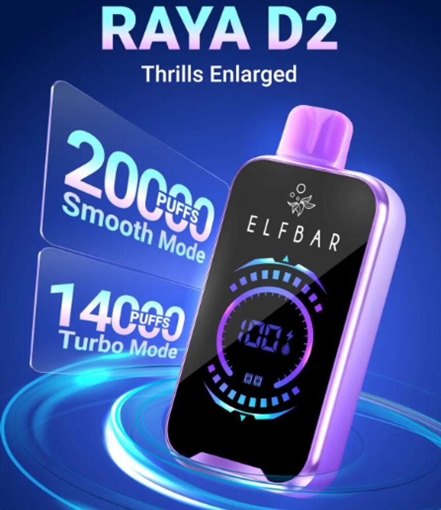 ELF BAR RAYA D2 GRAPE ICE 20000 PUFF ORIGNAL