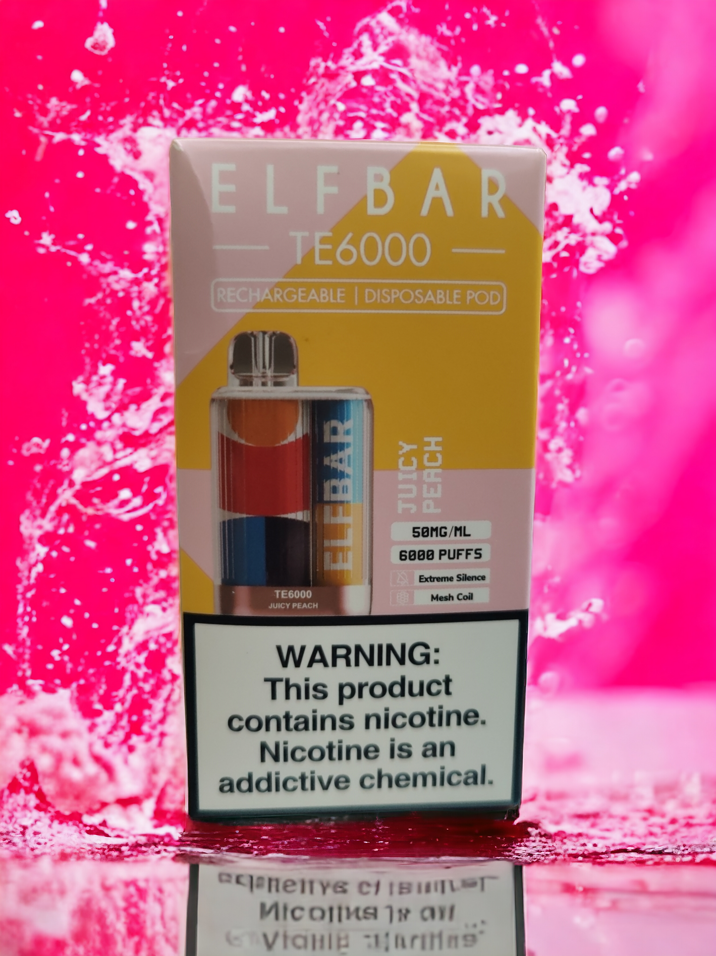 ELF BAR TE6000| juice peach | JUST VAPE NDIA | DISPOSSABLE VAPE 6000puff