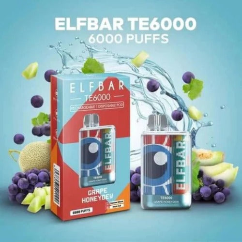 ELF BAR TE6000 – Grape Honey Dew Vape | JUST VAPE NDIA | DISPOSSABLE VAPE 6000puff