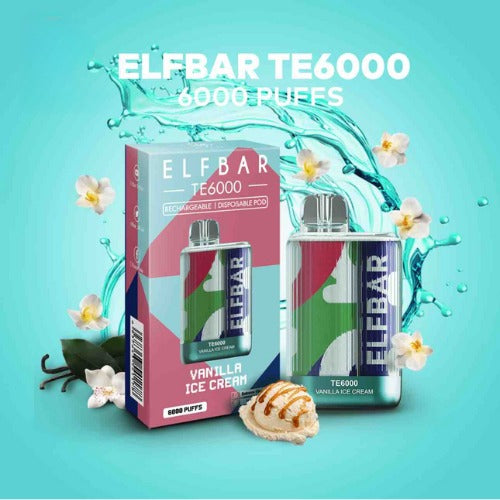 ELF BAR TE6000 –Vanilla Ice Cream | JUST VAPE NDIA | DISPOSSABLE VAPE 6000puff