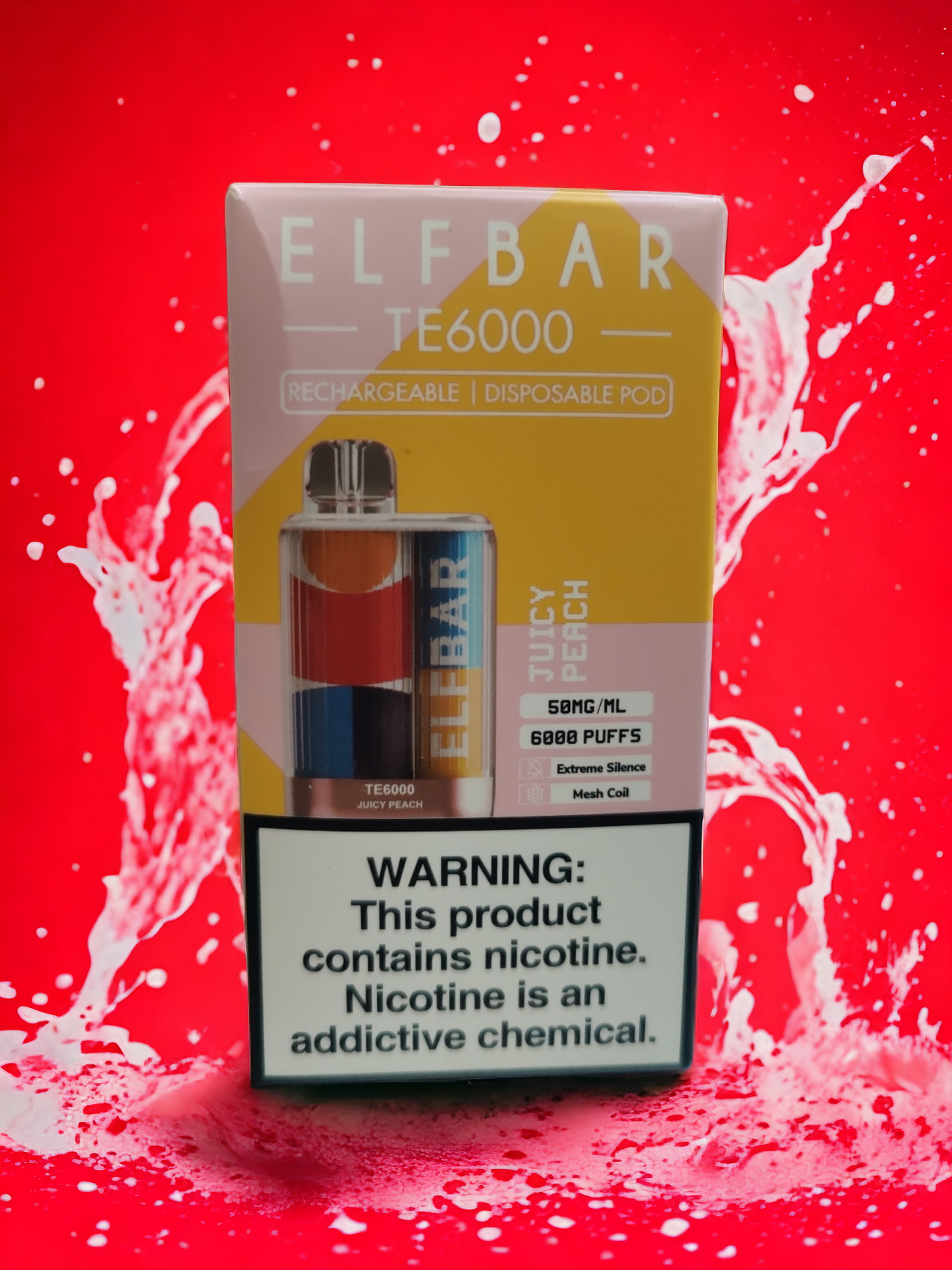 ELF BAR TE6000| juice peach | JUST VAPE NDIA | DISPOSSABLE VAPE 6000puff