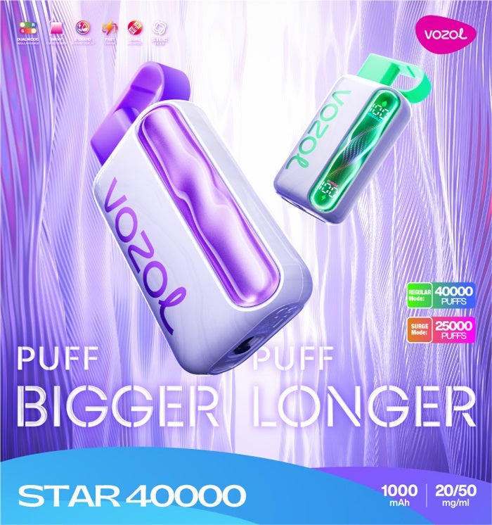 Vozol STAR 40000 Puffs Disposable Vape Smooth Nicotine Salt - (5% nic) India 2025 just vape india Vozol STAR 40000 Puffs Disposable Vape Smooth Nicotine Salt - (5% nic) India 2025 just vape india
