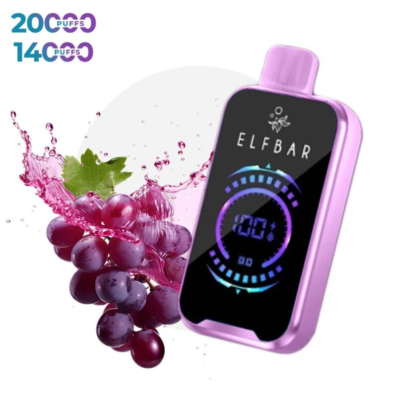 ELF BAR RAYA D2 GRAPE ICE 20000 PUFF ORIGNAL | VAPE INDIA SMOKE