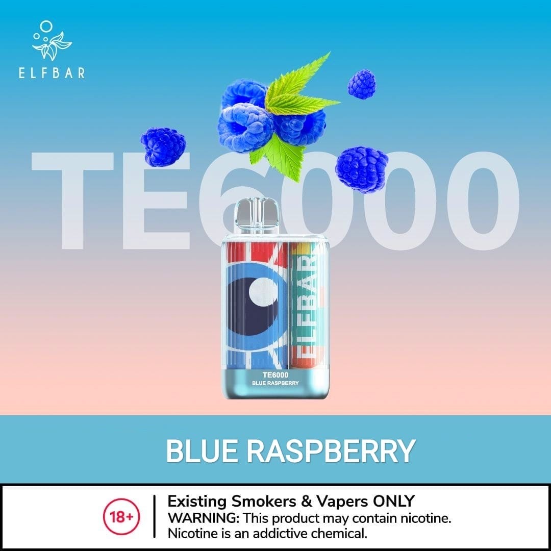 ELF BAR TE 6000 BLUE RASPBERRY | JUST VAPE INDIA |DISPOSSABLE VAPE