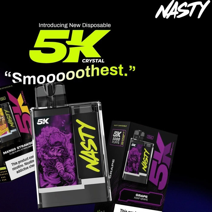 NASTY DISPOSSABLE  CRYSTAL 5000 PUFFS | ORIGNAL INDIA